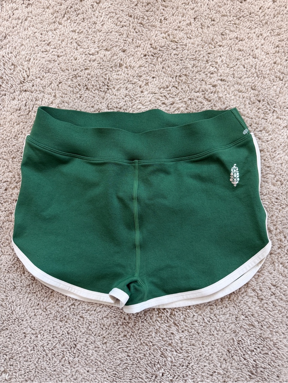 FP Movement by Free People Forest Green Athletic Shorts with White Trim